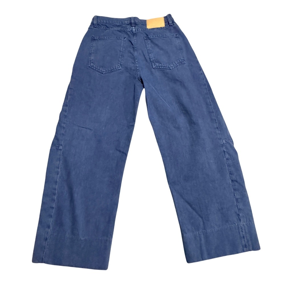 B Sides Women Jeans Wide Leg Button Fly Front Seam 27 Indigo Blue Cotton USA - Picture 7 of 12